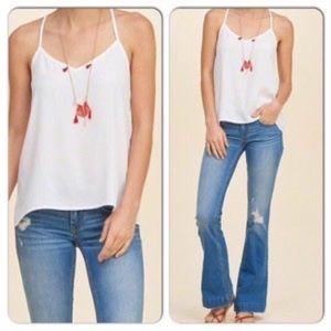 White Hollister Cross Back Tank